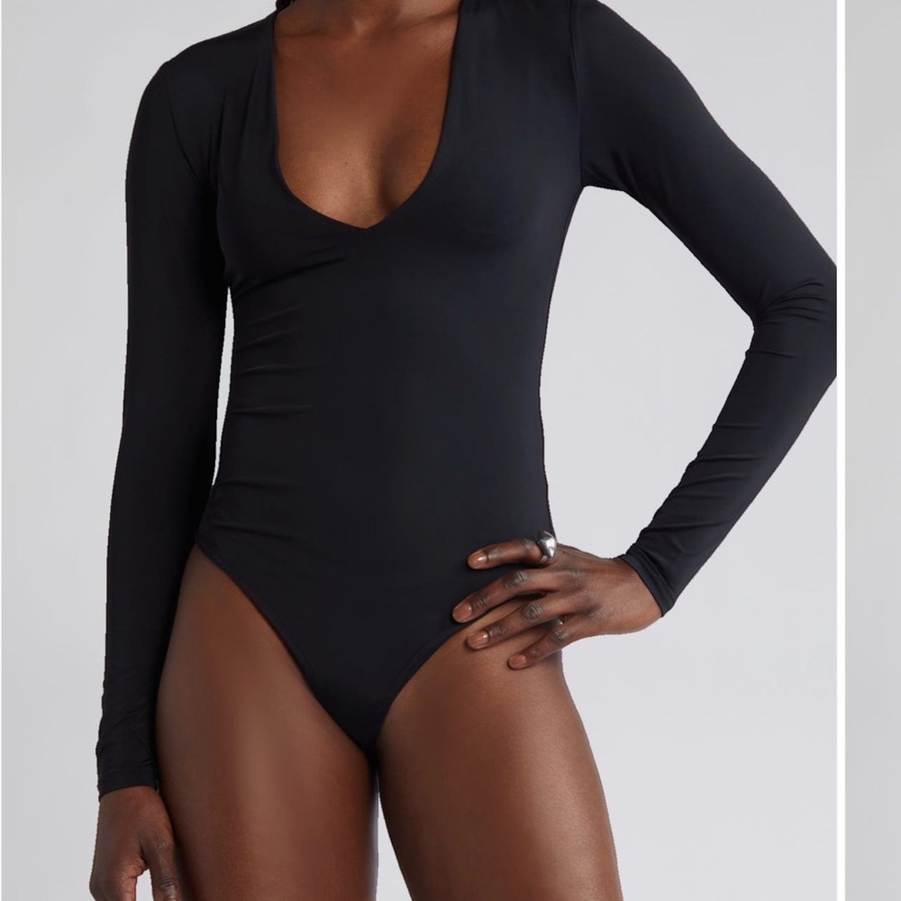 Open edit Elegant Black Long Sleeve Bodysuit